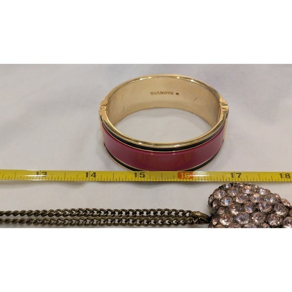 Pink Jewelry Set, Bracelet, Earrings, Heart Necklace - Picture 6 of 6